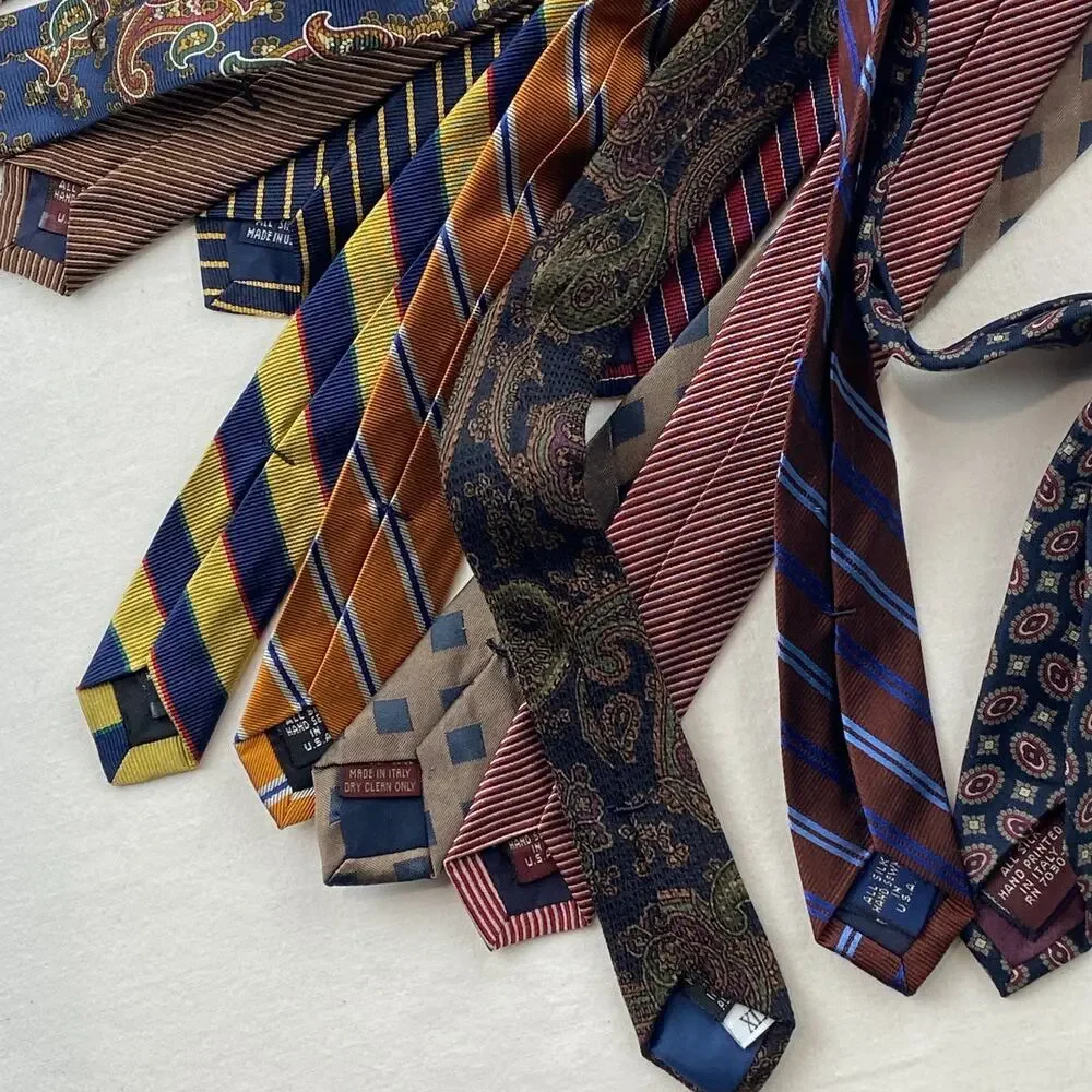 Lot of 13 JOS A BANK 100% Silk Necktie Striped Paisley Geometric Ties USA VTG